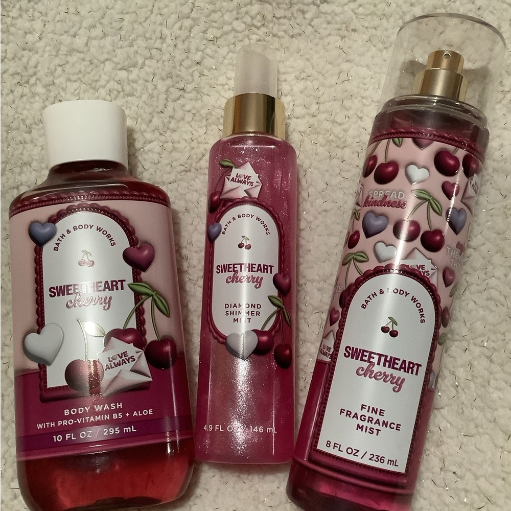 Bath & Body Works Sweetheart Cherry Body Wash Set - Pink and Purple - Picture 2 of 4